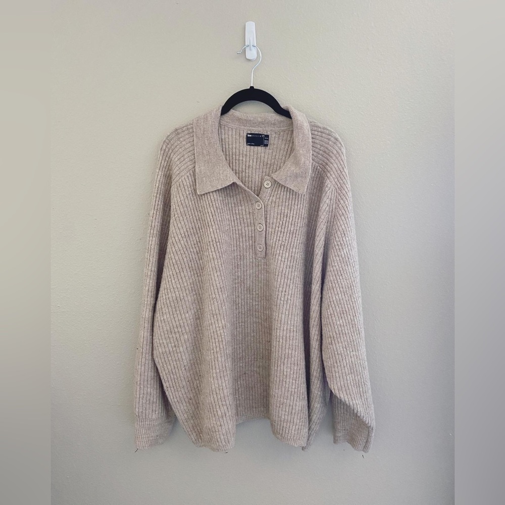 ASOS Curve Collared Henley Sweater - Picture 1 of 8